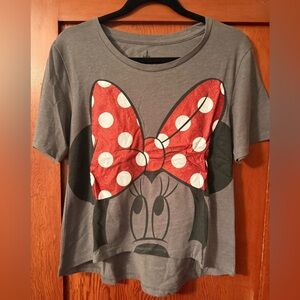 Disney Minnie Mouse Women’s T-Shirt - Gray and Red